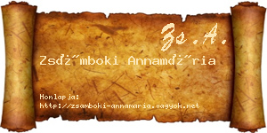 Zsámboki Annamária névjegykártya